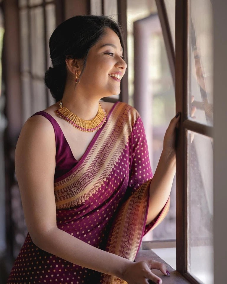 Banarasi Soft Silk Designer Saree With Exclusive Jacquard Border Blouse Fancy Saree 11-KT