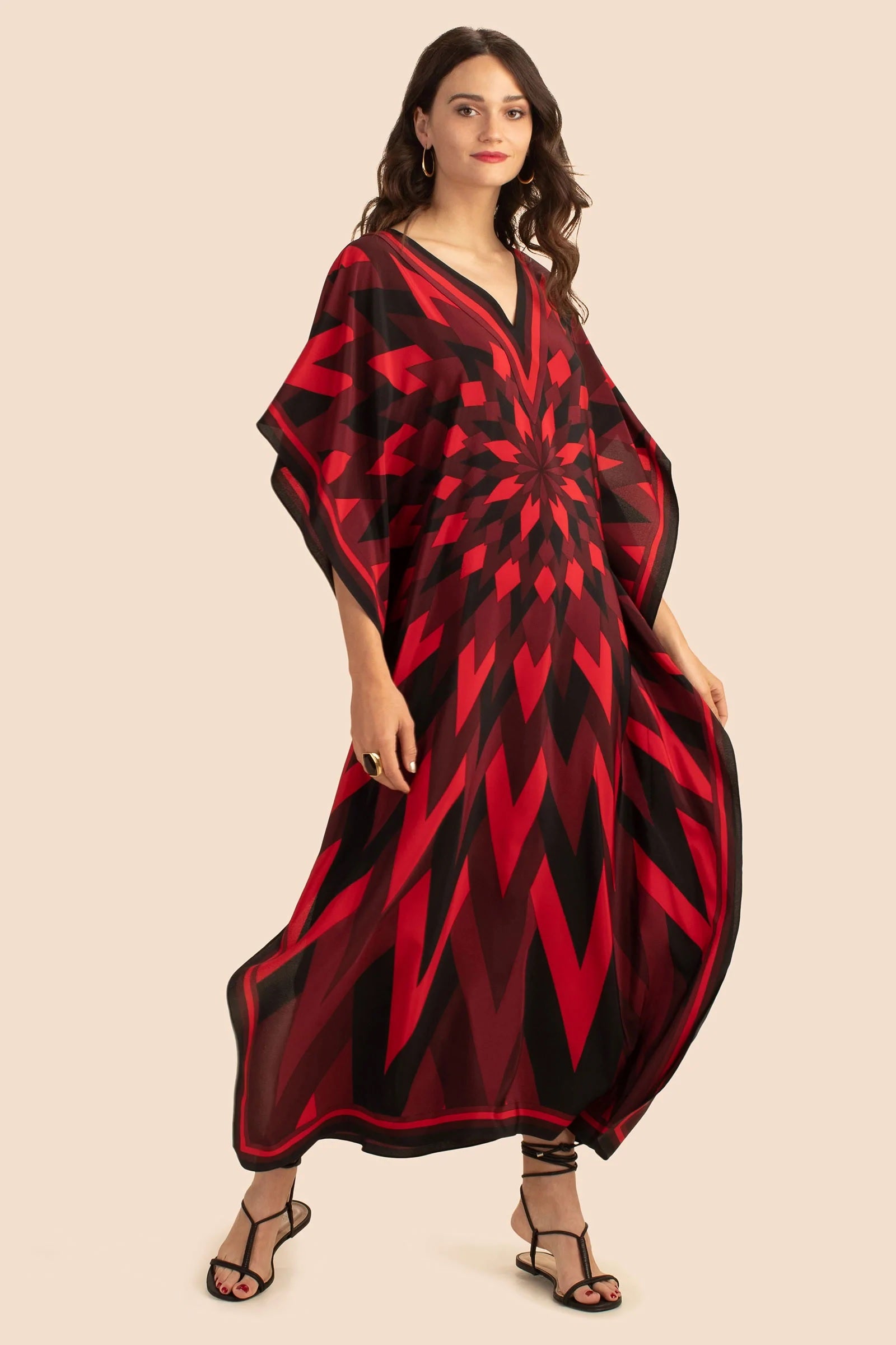 Elegant Silk Crepe Kaftan - Luxurious, Lightweight Caftan For Women's