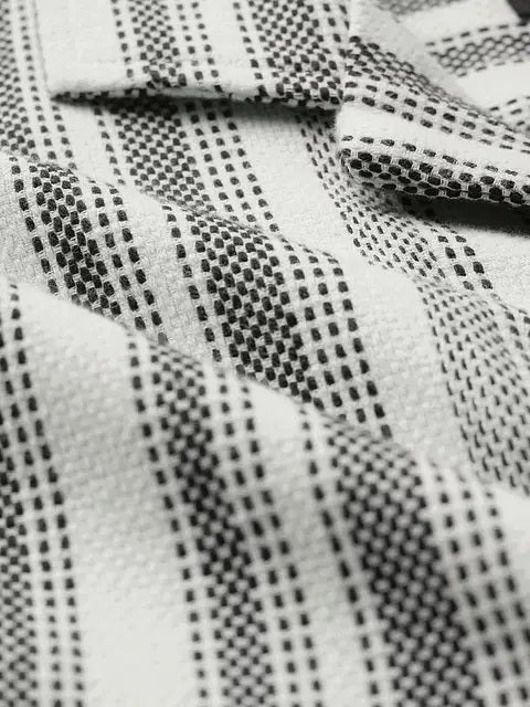 Monochrome Stripes Men Textured Shirts