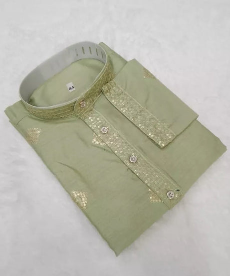 Ethnic Festival Classic Style Full Stitched Silk Men's Kurta & Pajama Set