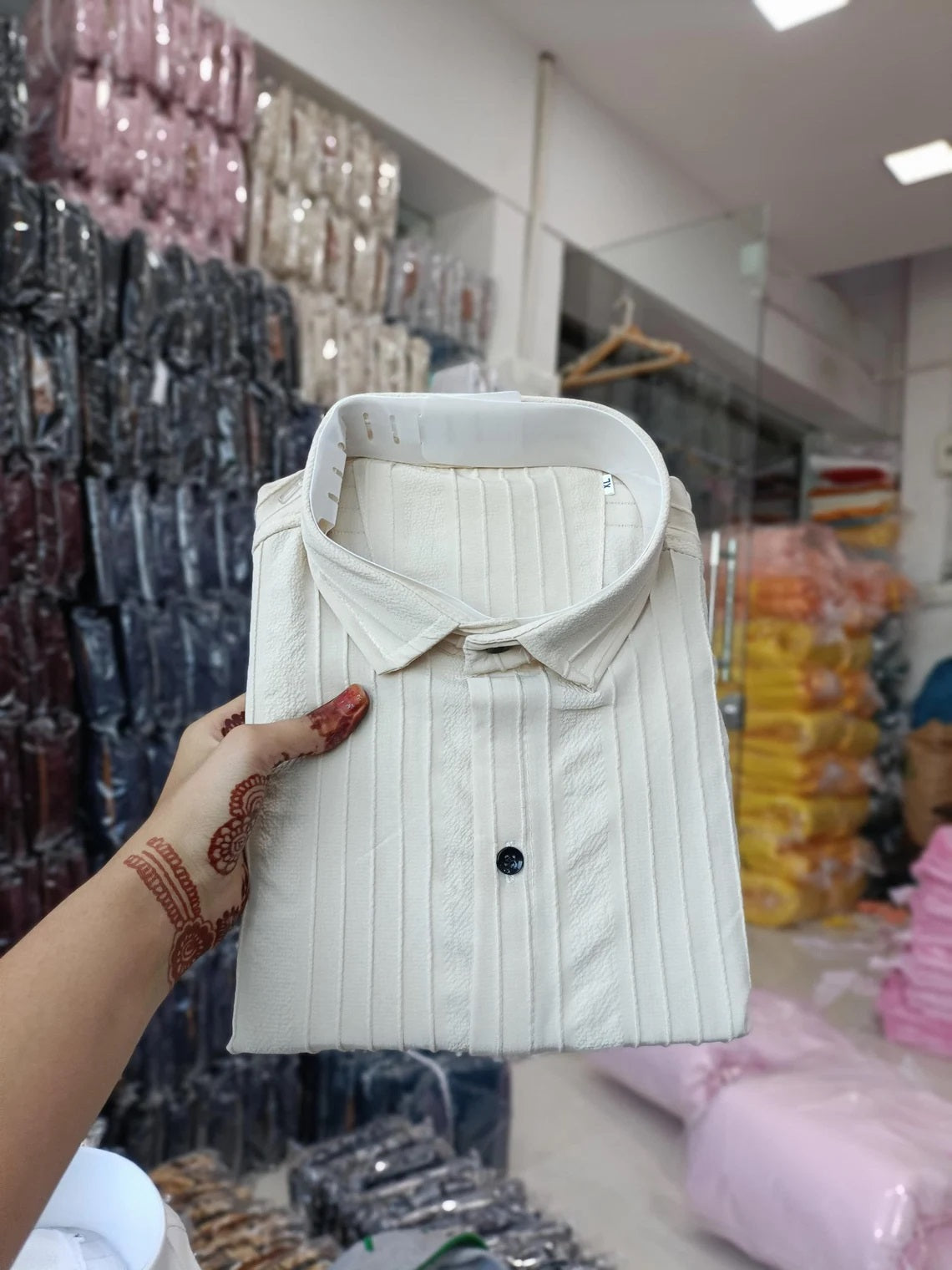Short Sleeve Popcorn Shirt For Men's
