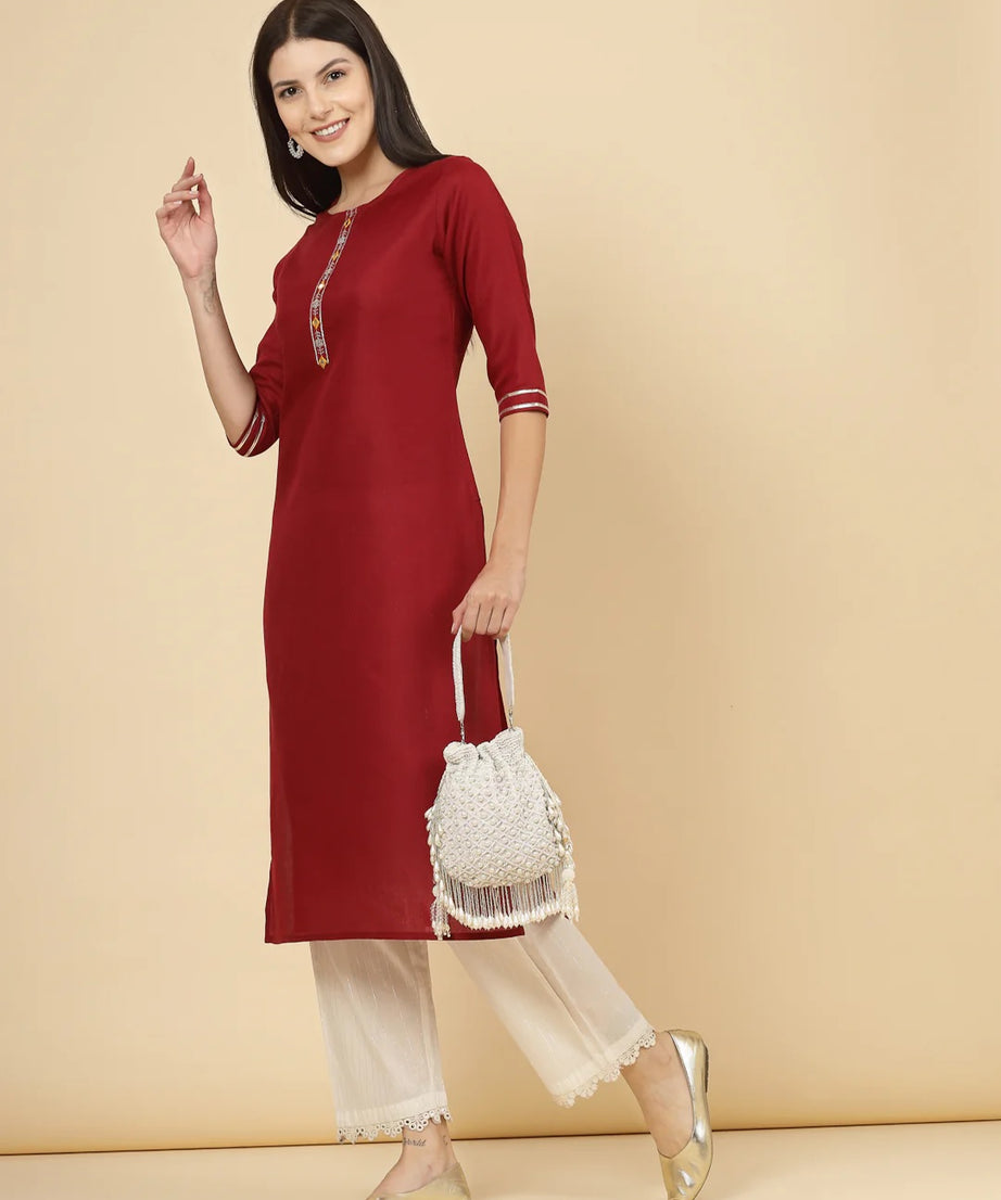 Droop Pearl Embellished Velvet Potli Bag