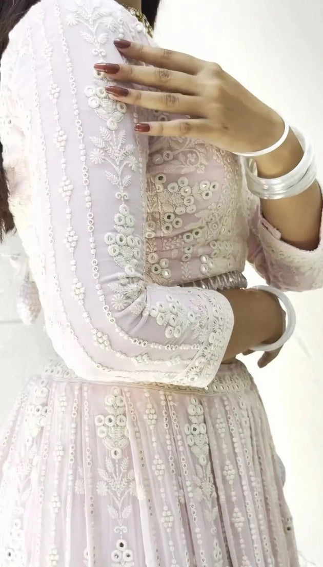 Georgette With Sequence & Theard Work Lehenga Blouse Dupatta