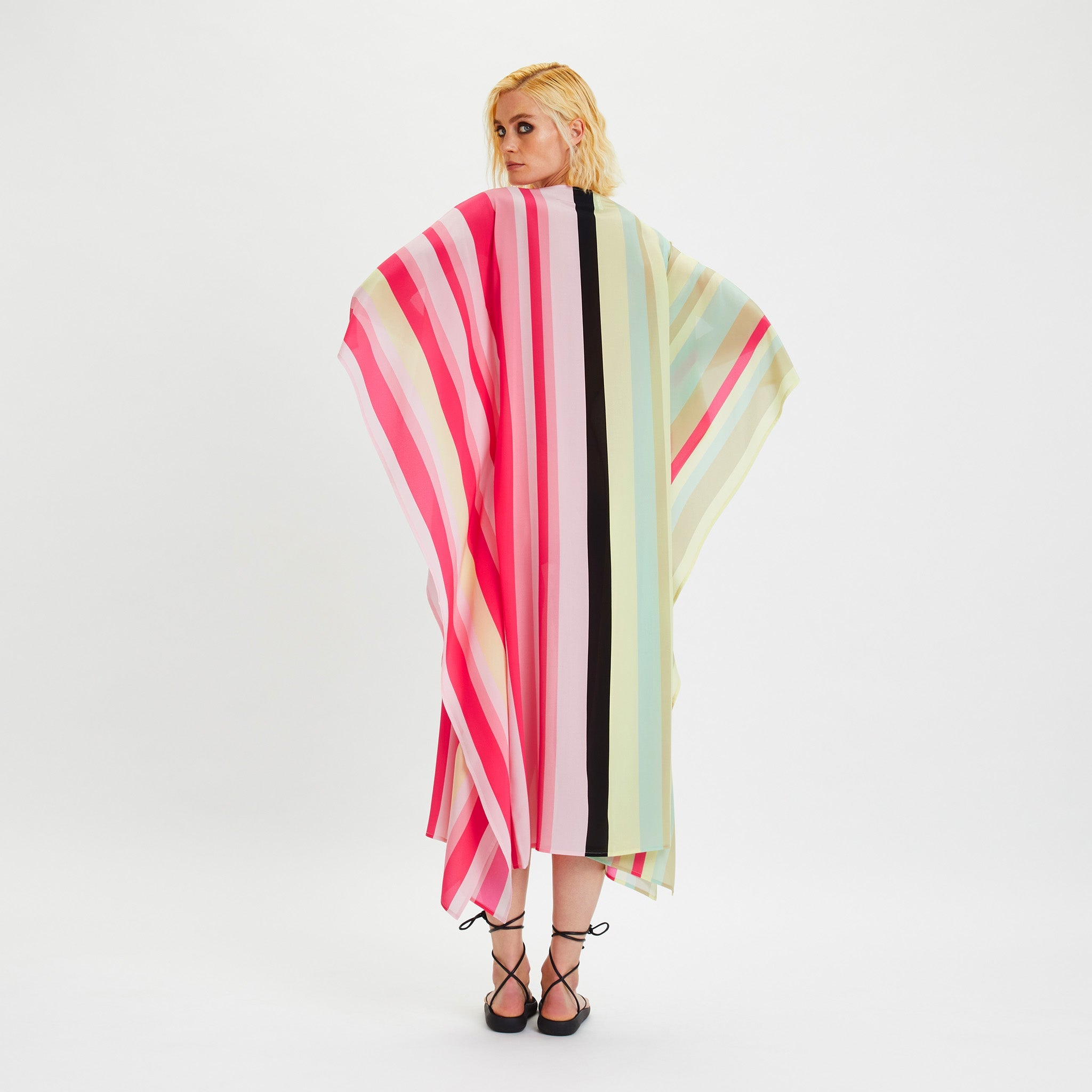 Lightweight Silk Crepe Kaftan Dress - Flowy and Stylish Caftan For Women's