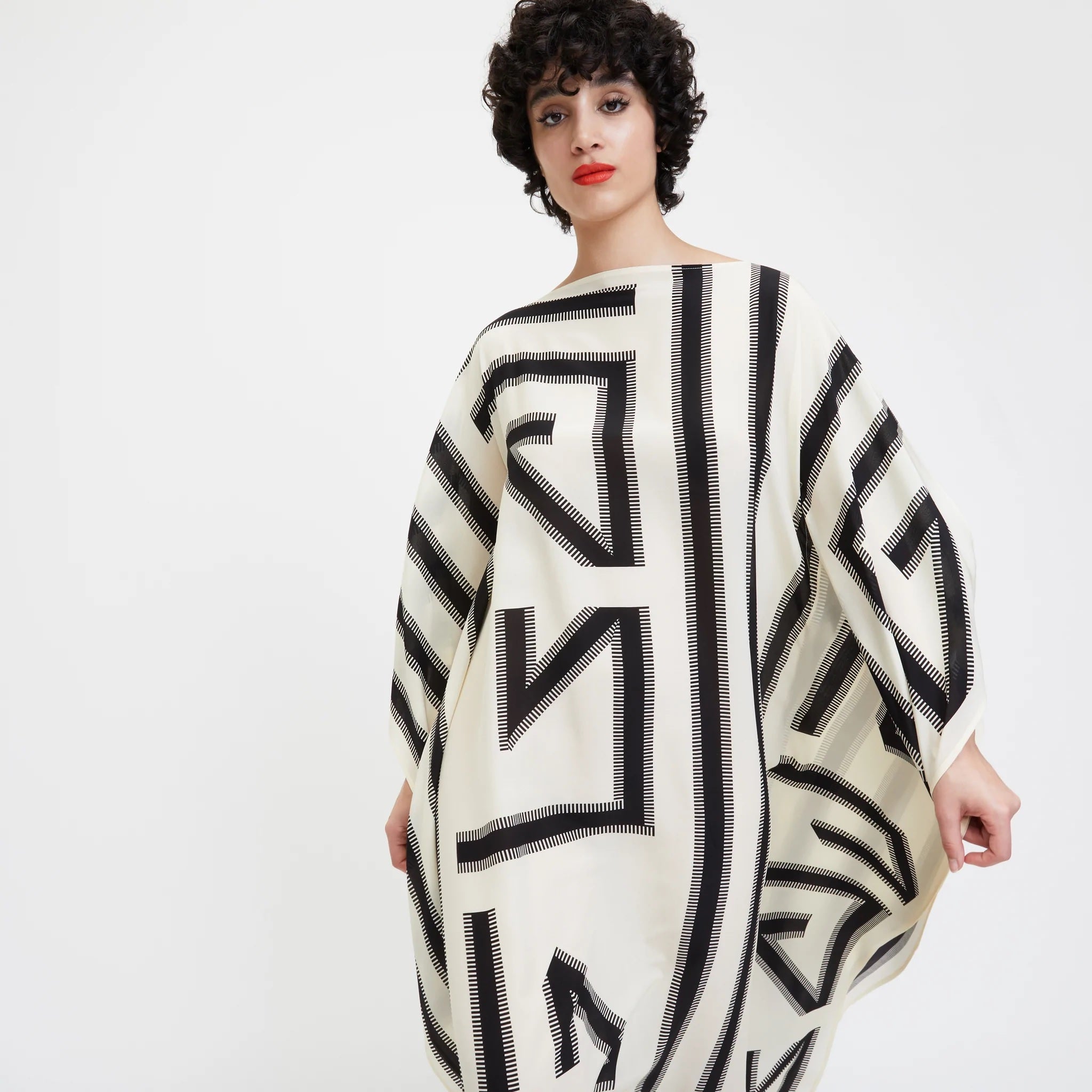 French Moss Silk Kaftan, Luxe Resort & Lounge Wear Caftan For Women's