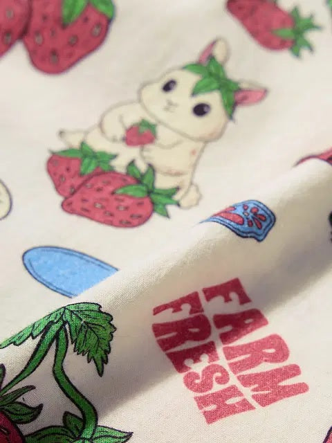 Cotton Linen Strawberry Women Boyfriend Shirts