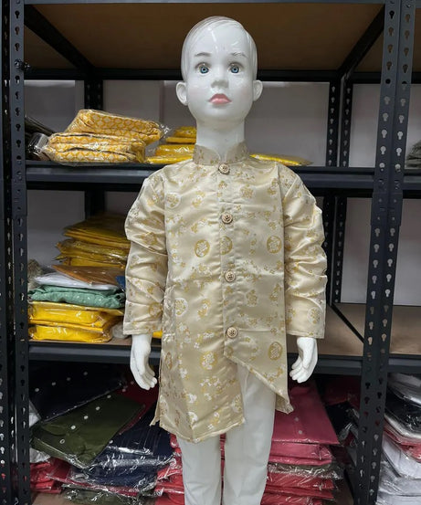Traditional Kid's & Boy's Jacquard Kurta Pajama Set