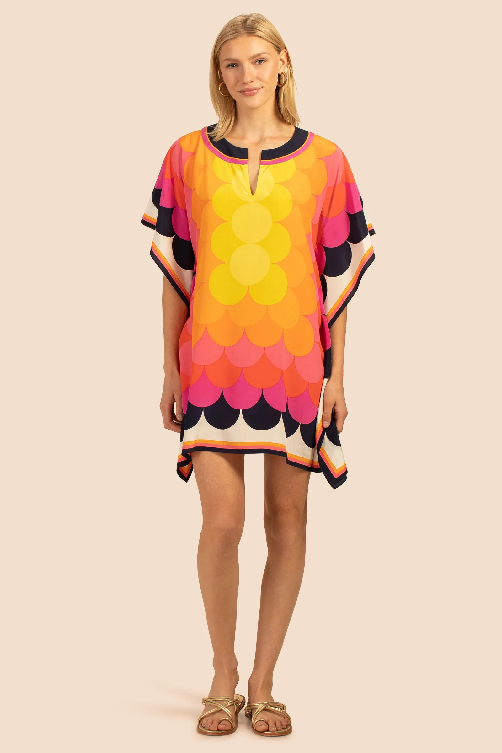 Designer Silk Crepe Kaftan with Flowing Caftan For Women's