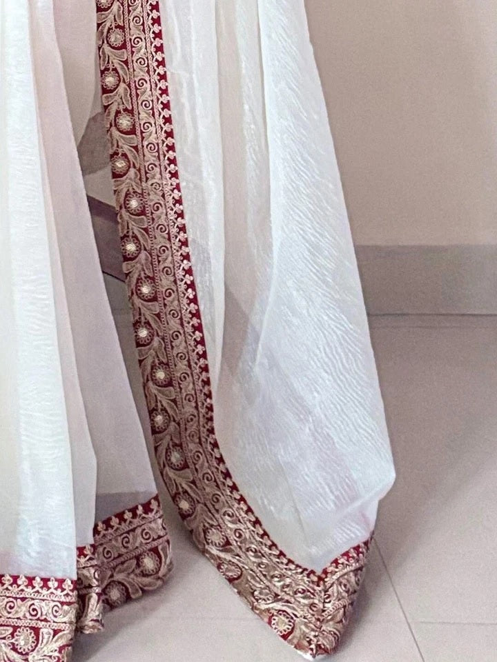 Banarasi Crush Saree, Jari Weave Crush With Sequence Work Sari & Blouse