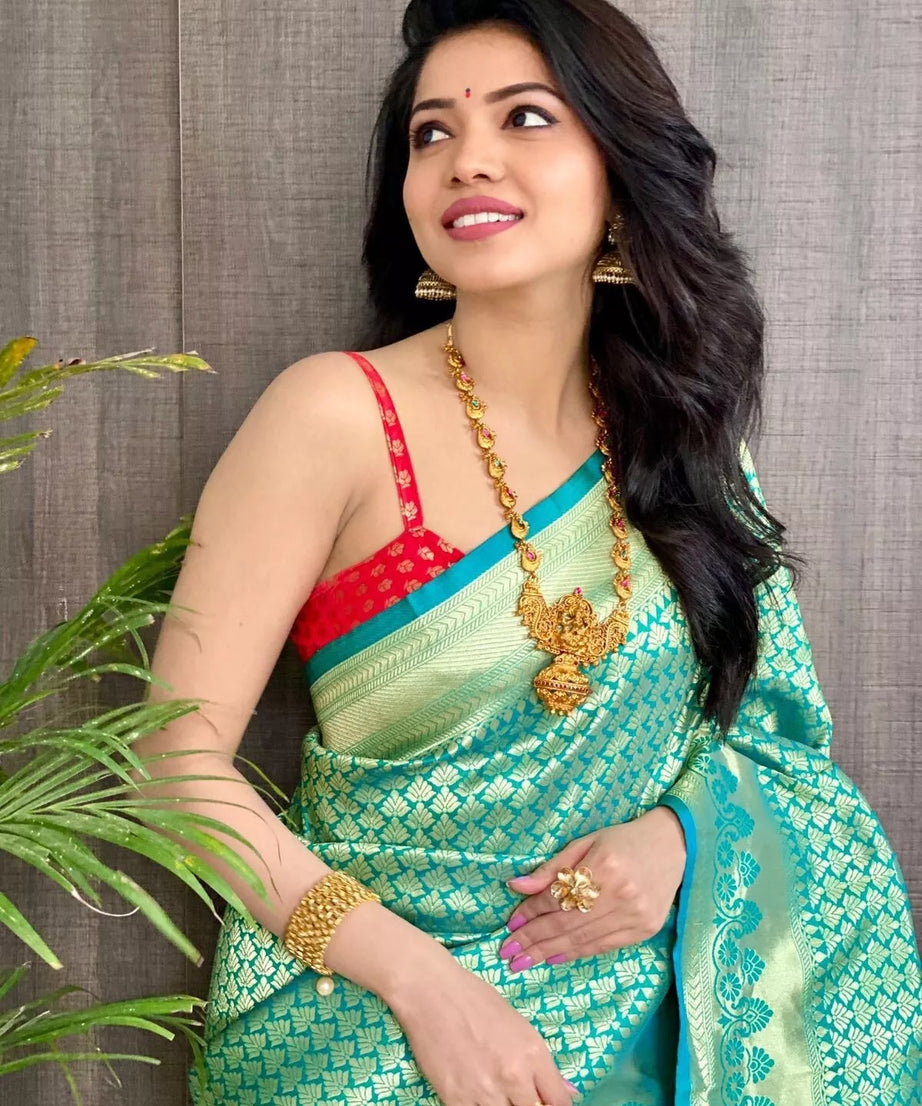 Designer Classic Look Pure Silk Saree, Indian Wedding Sari Blouse