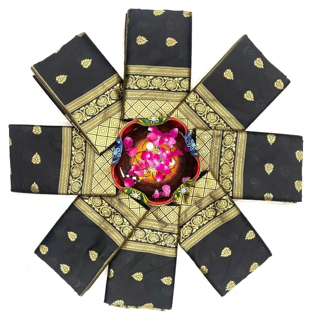 Soft Lichi Silk Saree, Women's Wedding Sari & Blouse