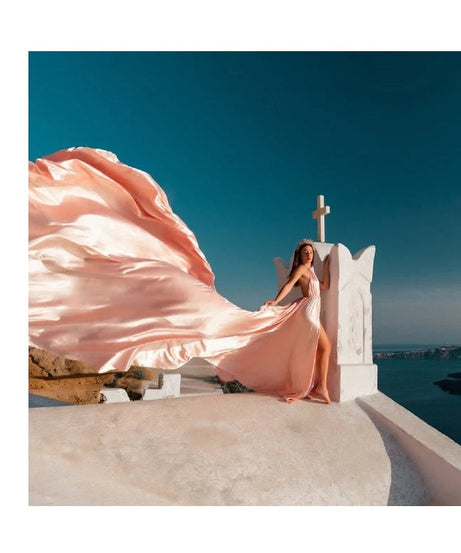 Beach Photoshoot Dress, Santorini Flying Dress, Long Flying Dress For Photoshoot