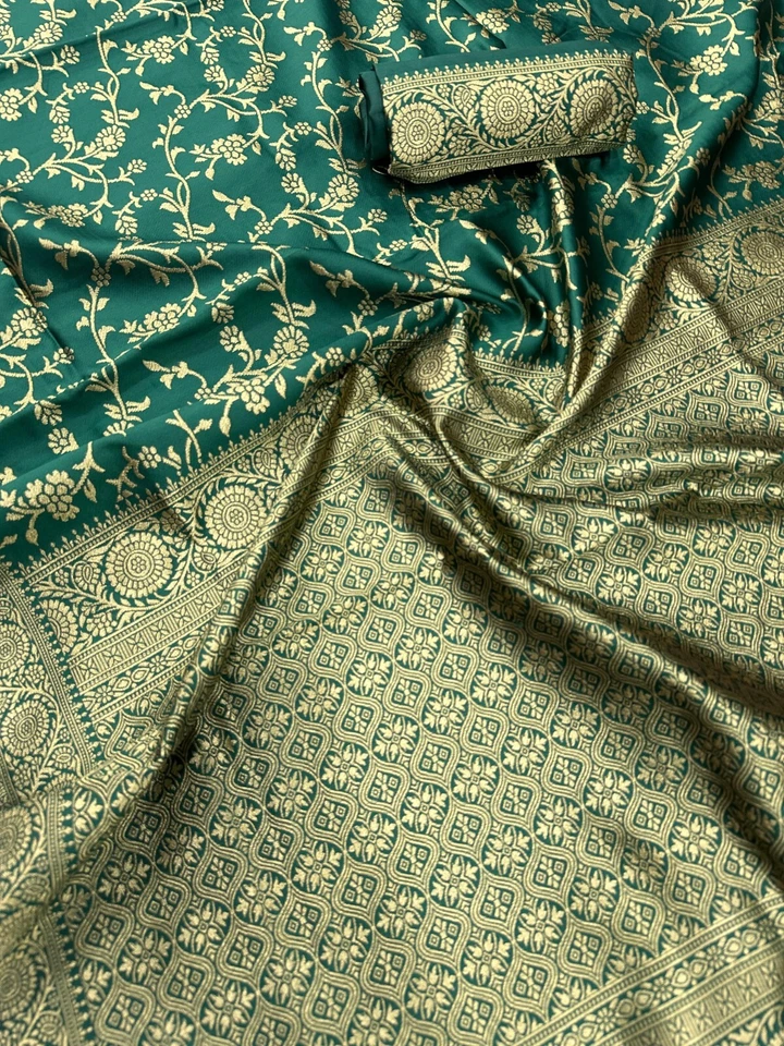Bollywood Organic Banarasi LichiI Silk Wedding Wear Designer Saree With Blouse 11-SS