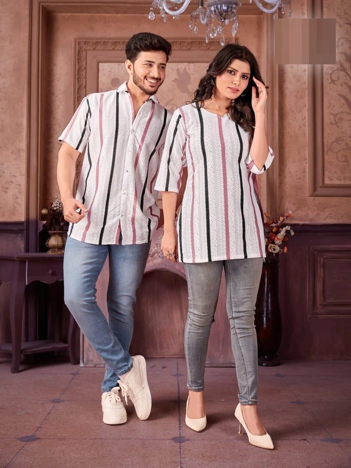 Important Party Wear , Shirt & Kurti Couple Combo Set 16-ST