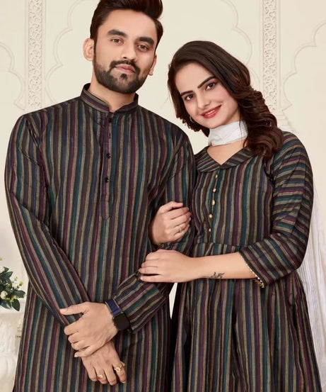 Pure Linen Cotton Couple Combo Set