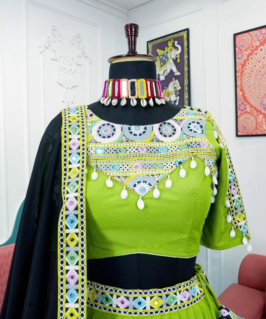 Indian Rayon Lehenga Blouse & Dupatta