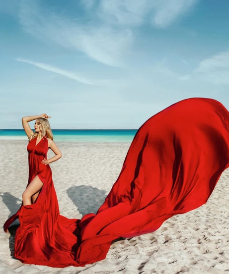 Red Flying Dress Flying Dress for Photoshoot Long Flying Dress