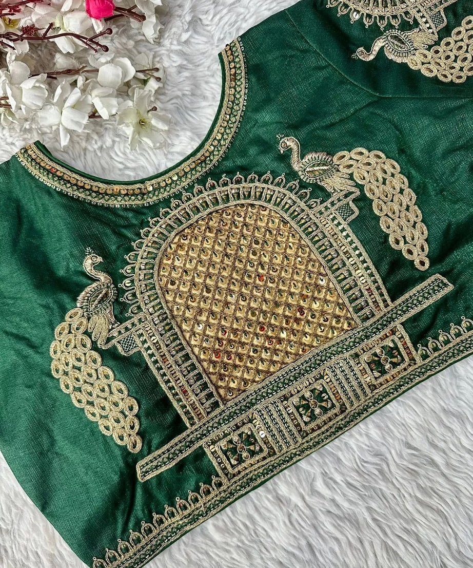 Full Stitched Watermelon Silk Function New Wedding Blouse & Choli