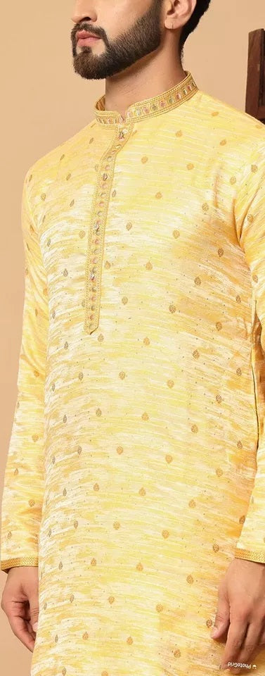 Designer Ethnic Stitched Heavy Jacquard Kurta Pajama Set For Mens