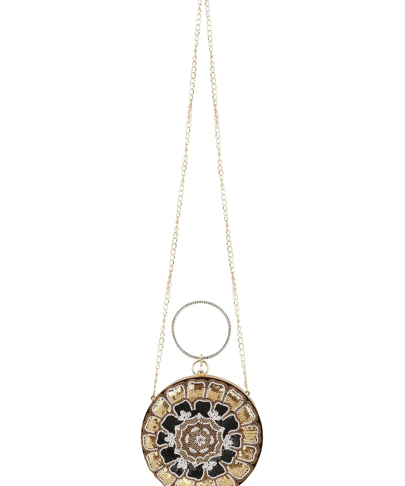 Gala Floral Emroidered Faux Silk Clutch