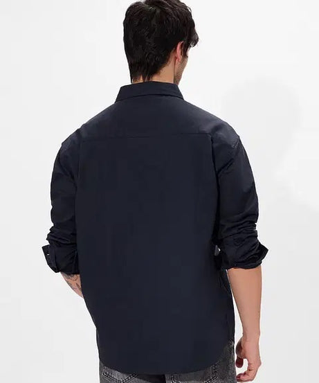Solids Navy Men Utility Shirts