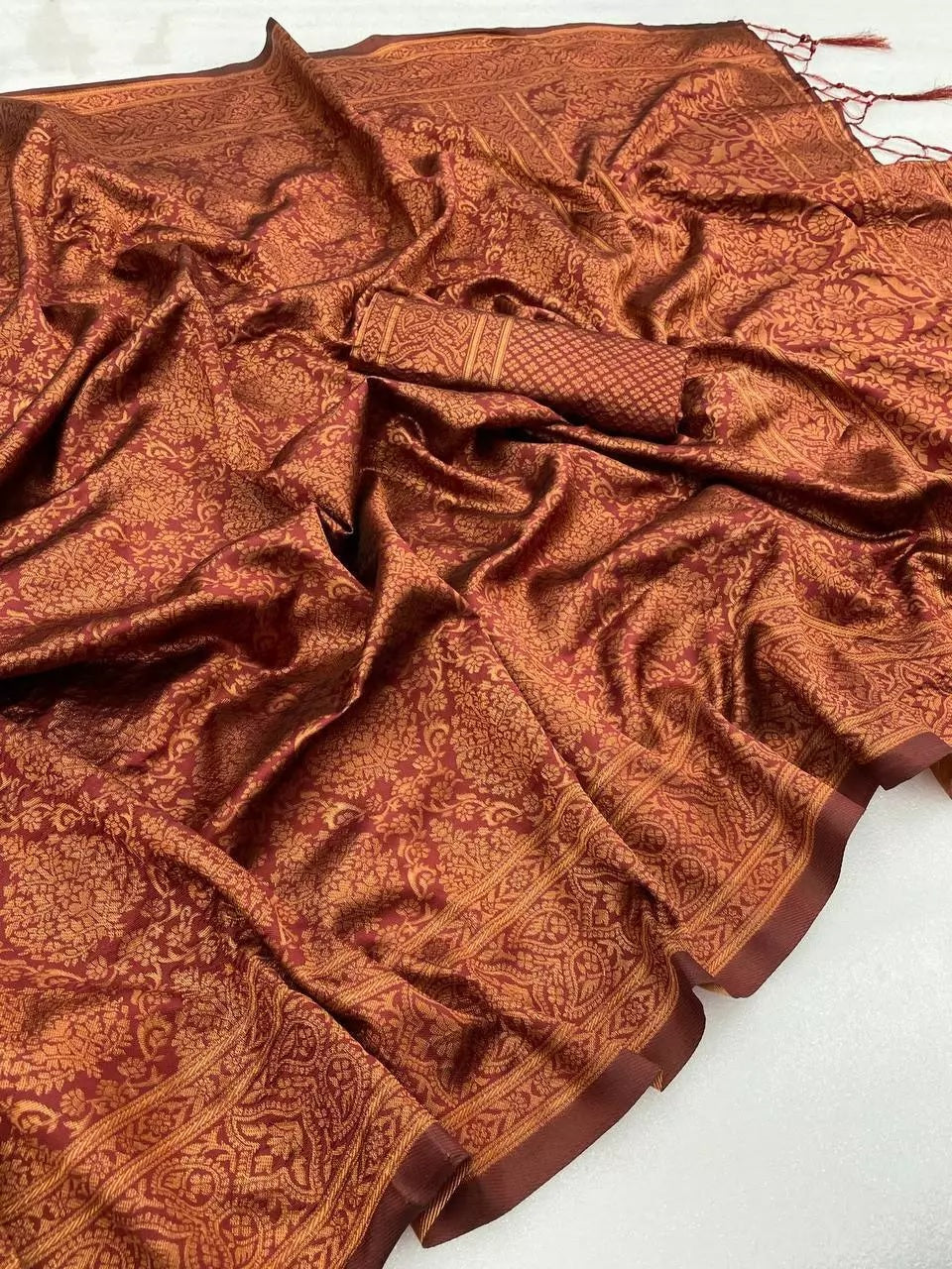 Designer Wedding Banarasi Soft Silk Saree With Blouse