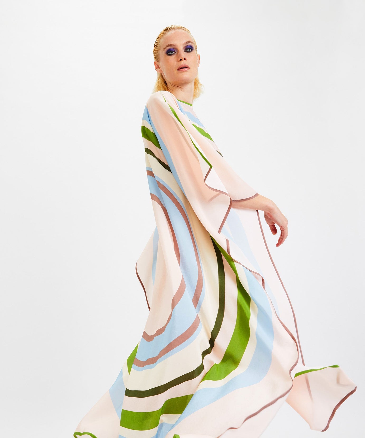 Women's Silk Crepe Kaftan - Flowy and Comfortable Evening Wear Caftan