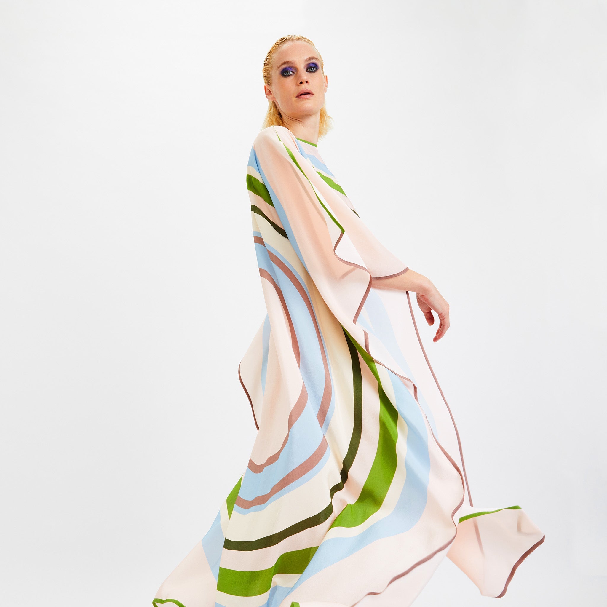 Women's Silk Crepe Kaftan - Flowy and Comfortable Evening Wear Caftan