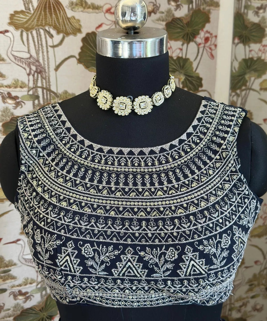 Georgette With Embroidery Sequence Design Work Designer Lehenga