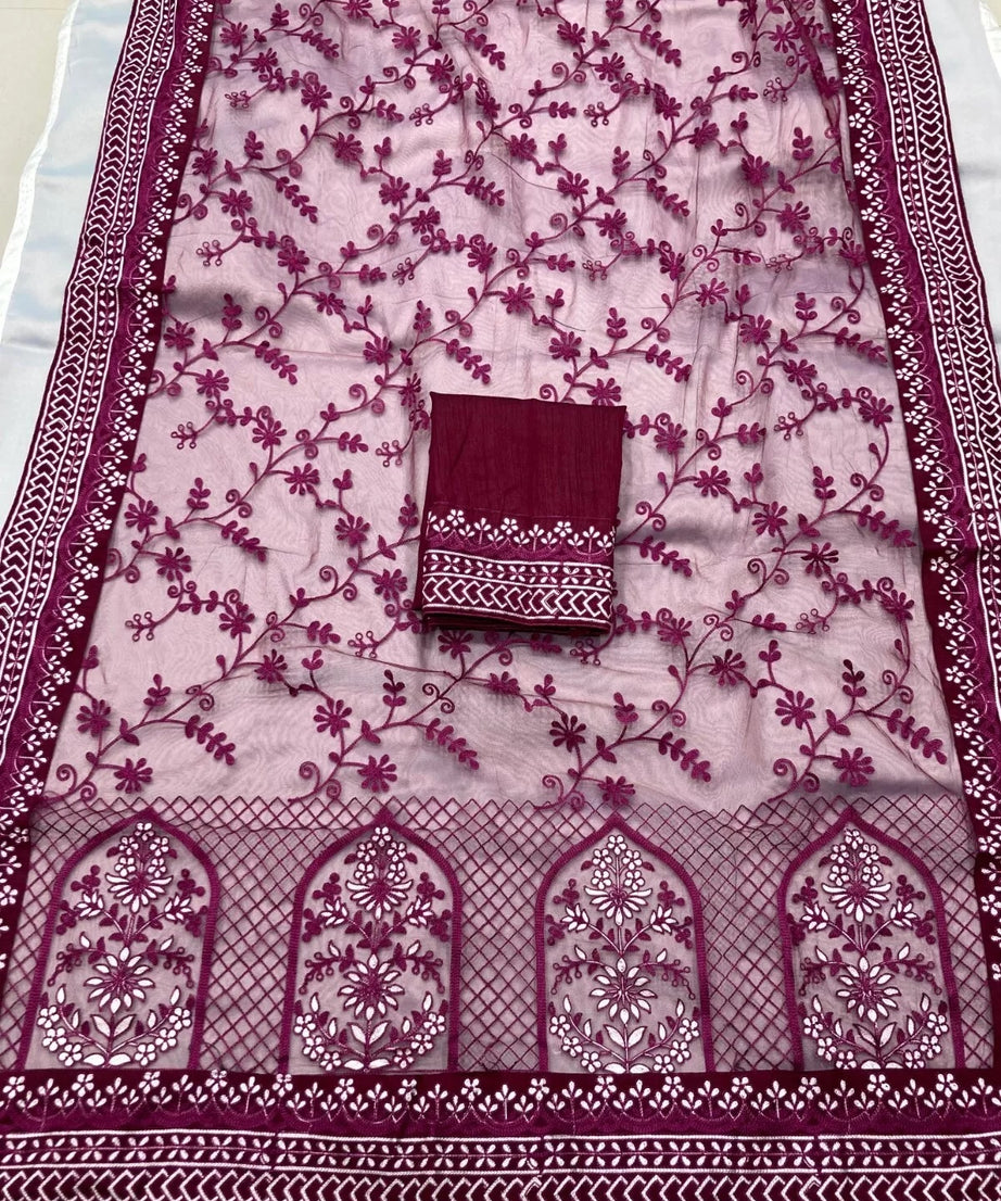 Heavy Soft Net Designer Saree,Party Wedding Classic Sari & Blouse