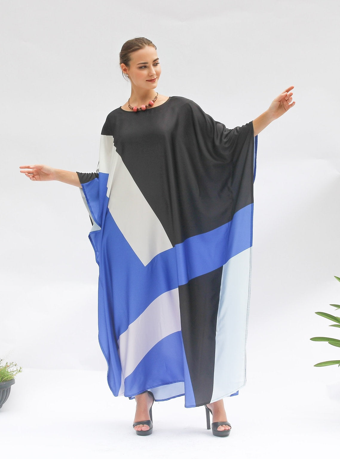 Premium Soft Satin Silk Kaftan - Flowy and Comfortable Caftan For Women's