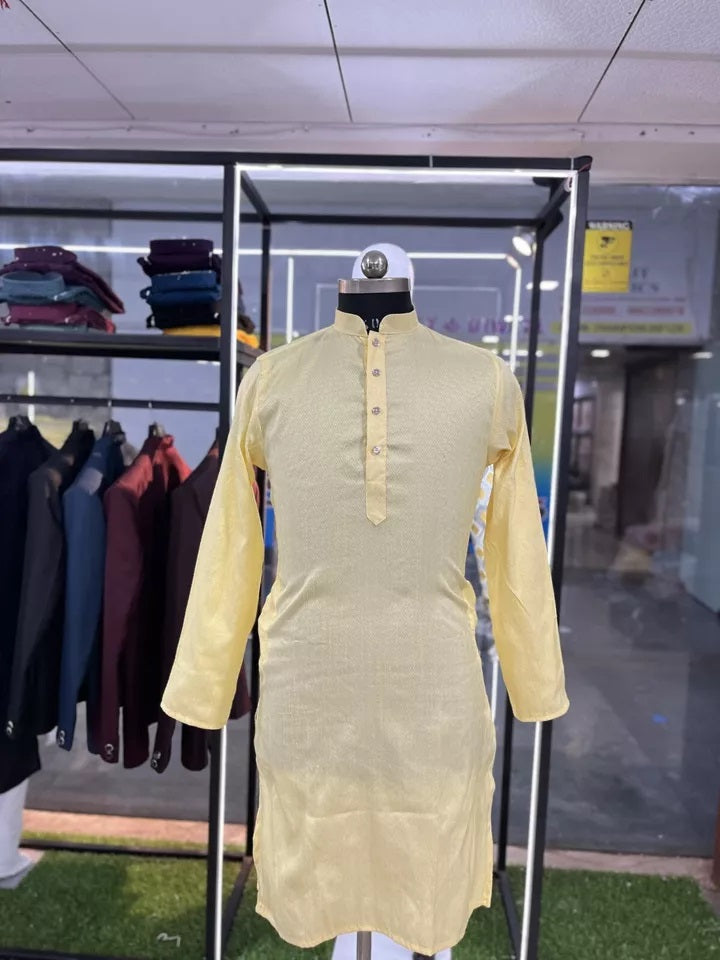 Traditional Wedding Wear Soft Jacquard Silk Stitched Kurta Pajama For Men's