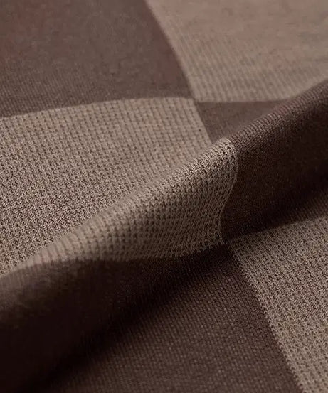 Jacquard Old School Brown Oversized Polos