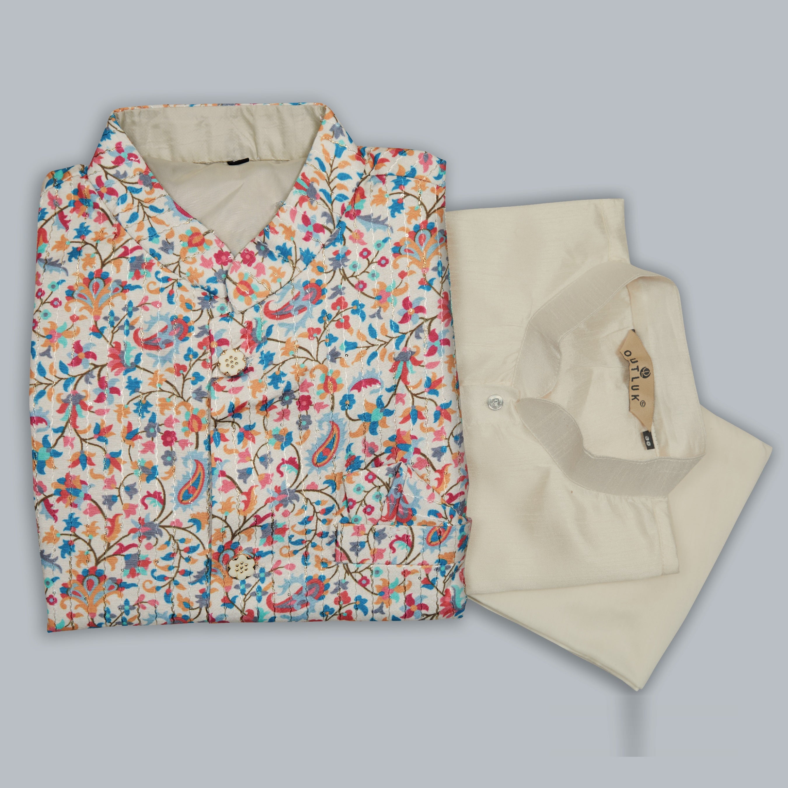 Mastani Silk Kurta Pajama With Heavy Cotton Koti Set