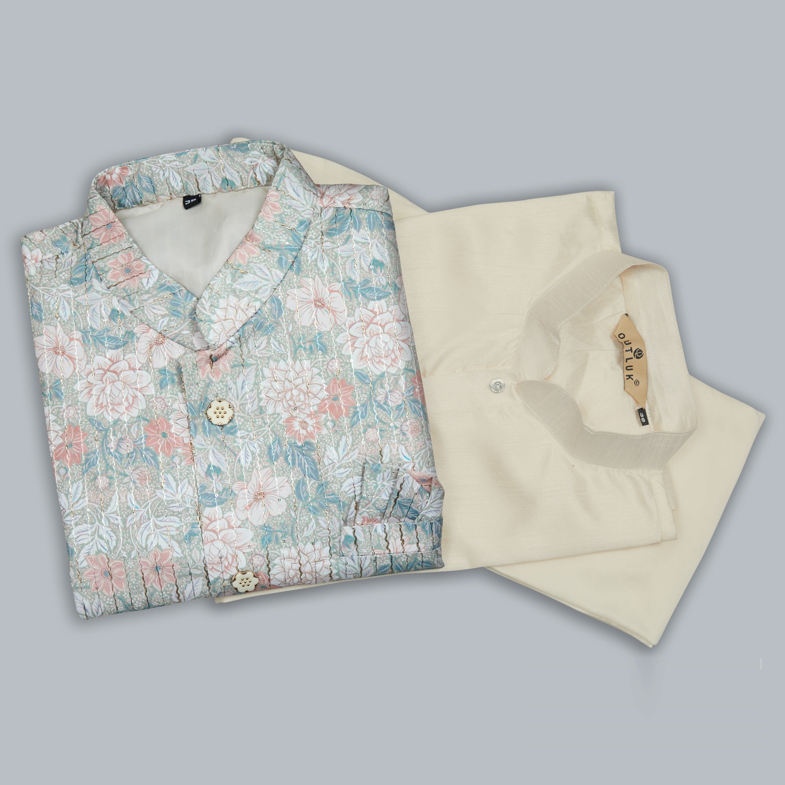 Mastani Silk Kurta Pajama With Heavy Cotton Koti Set