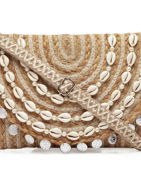 Embellished Structured Sling Bag with Tasselled