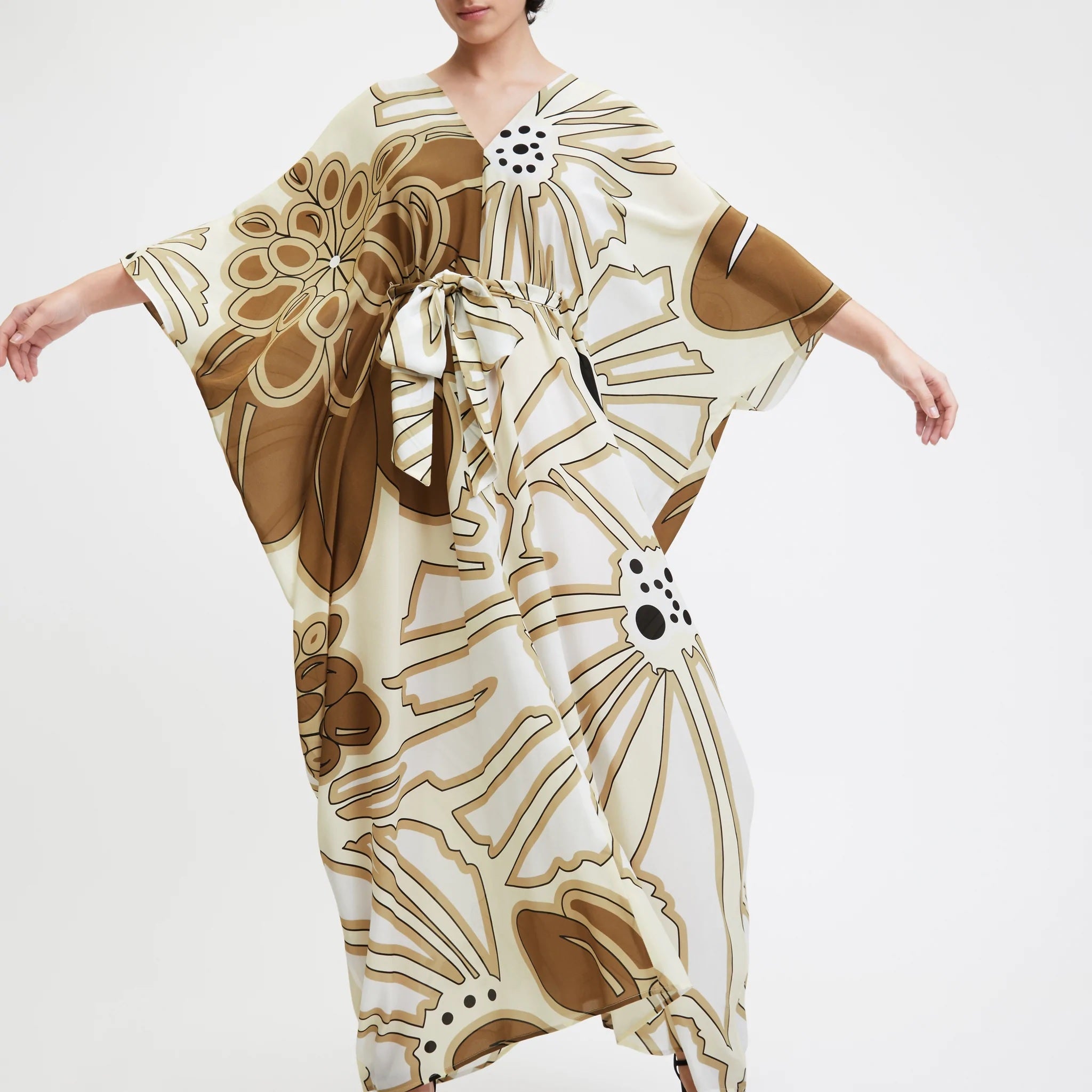 Women's French Moss Kaftan - Flowy Summer Beach Wear Caftan
