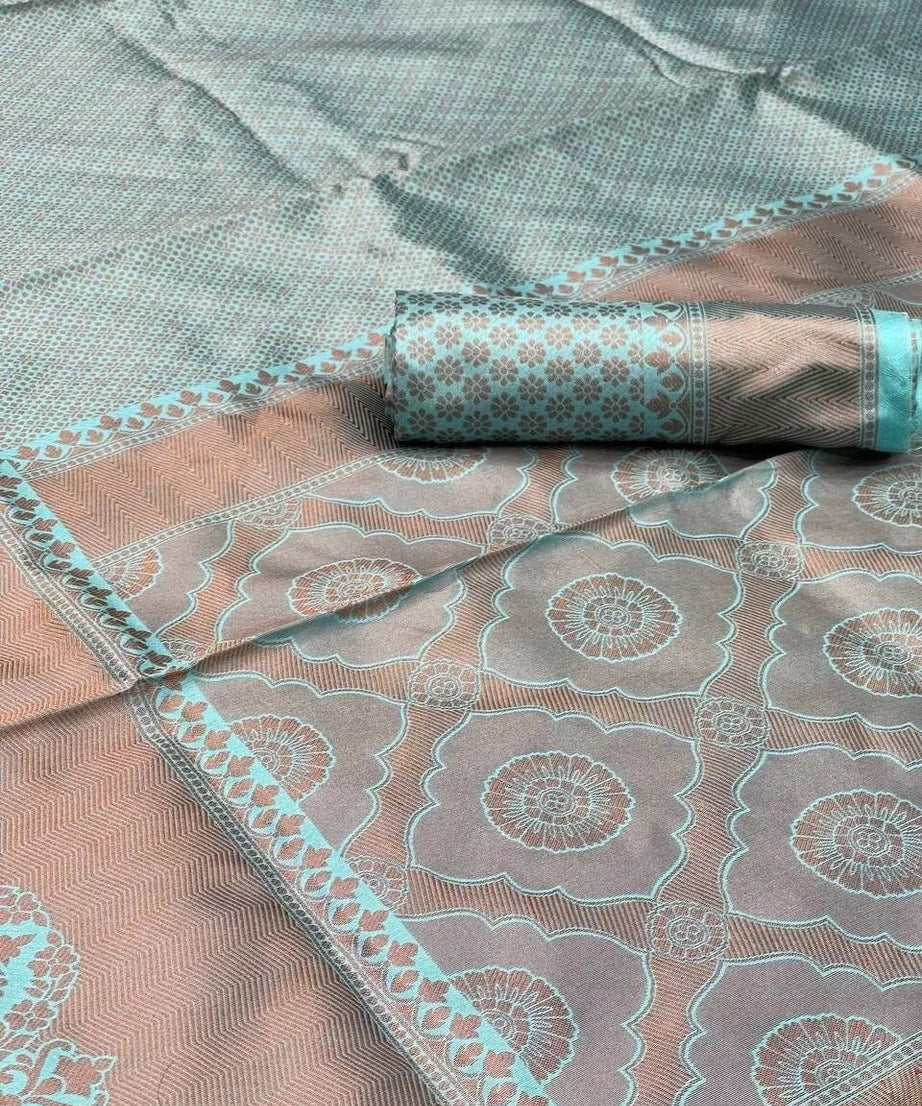 Bollywood Banarasi Soft Silk Saree For Women's, Fancy Style Sari & Blouse