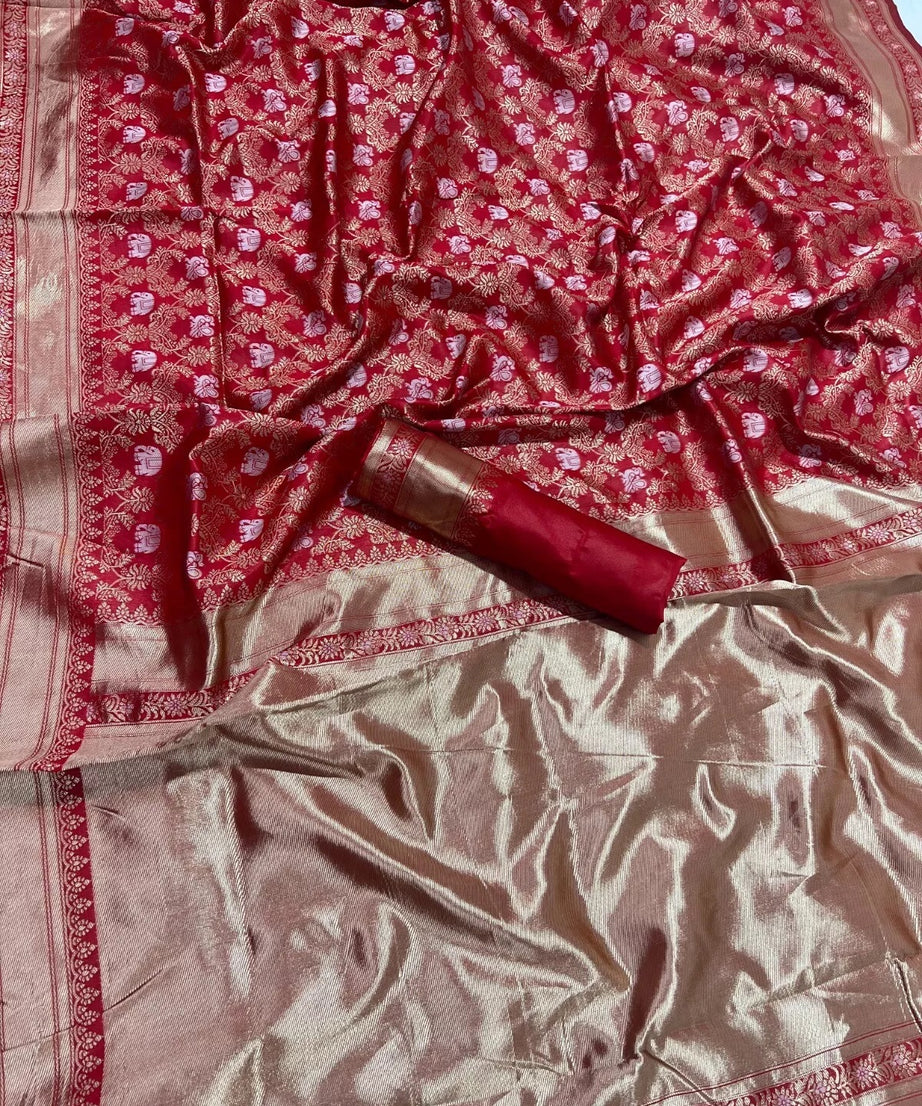 Banarasi Soft Silk Traditional Saree , Designer Party Wear Saree & Blouse