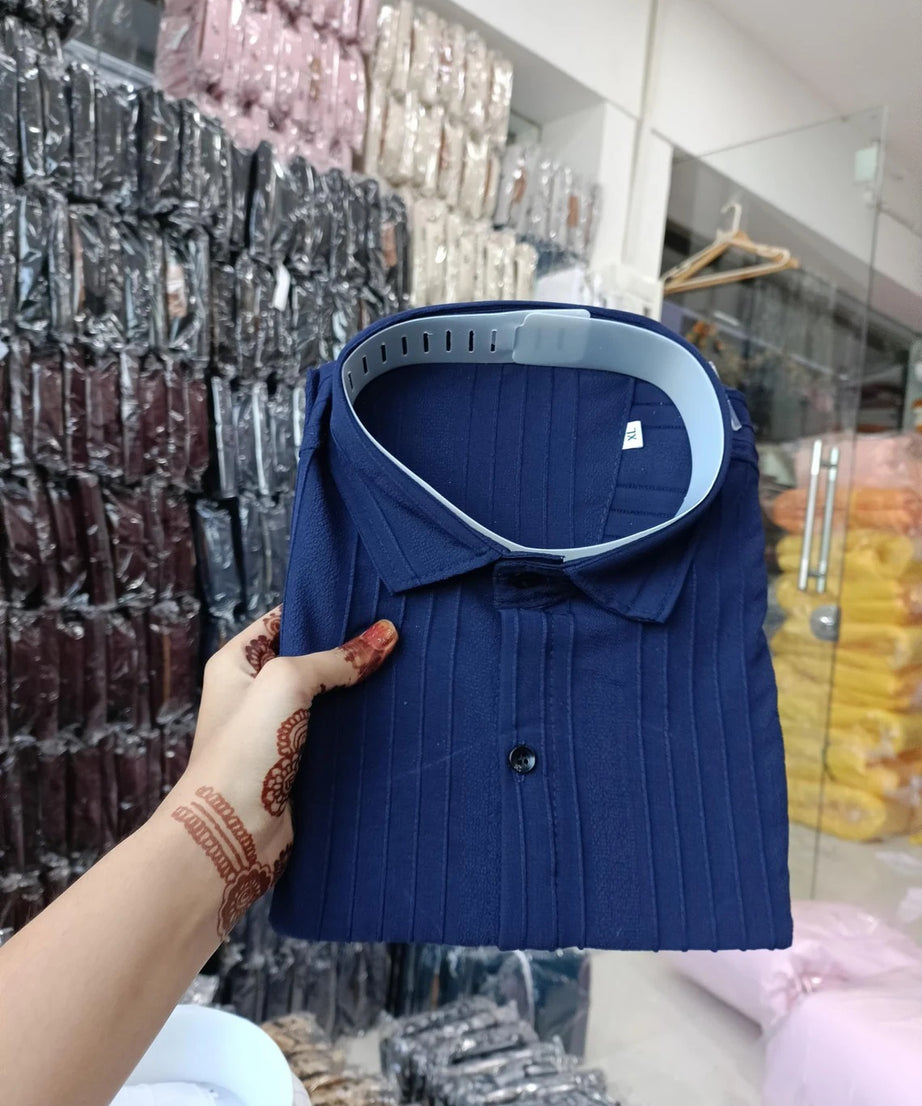 Short Sleeve Popcorn Shirt For Men's