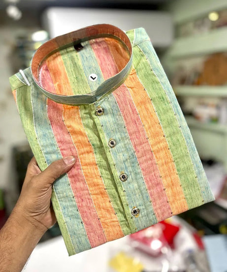 Lining Sequence Work Men's Kurta Pajama Set
