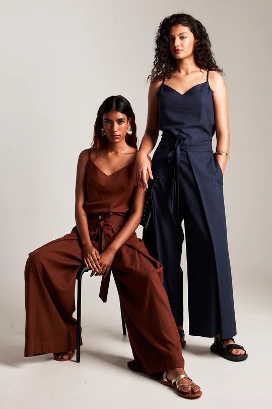 Co-Linen Camisole Top & Wrap Pants