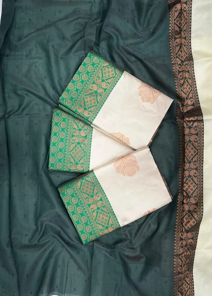 Women's Bollywood Banarasi Soft Silk Zari work Wedding Party Wear Saree & Blouse 11-KT