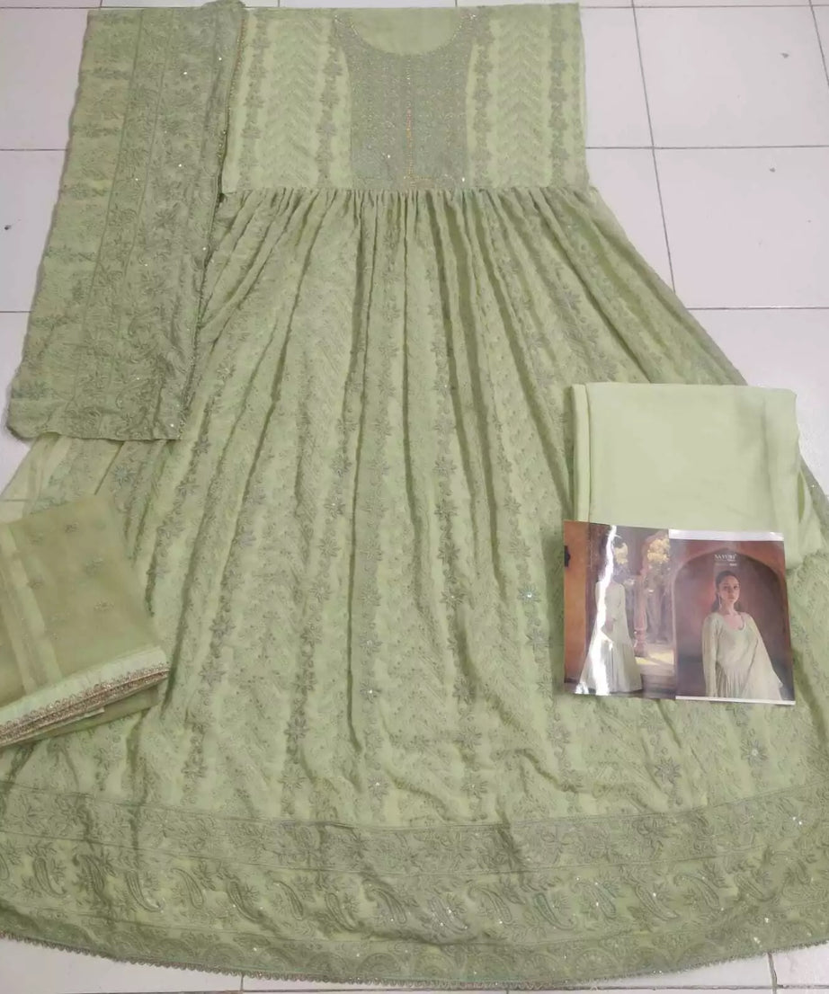 Heavy Faux Georgette New Designer Bollywood Top Bottom & Dupatta