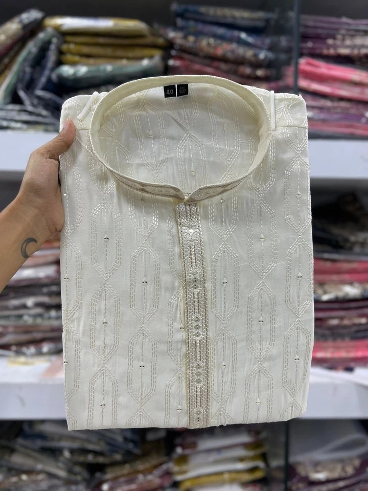 Premium Silk Kurta Pajama Set For Men's, Wedding Wear Pair For Men's
