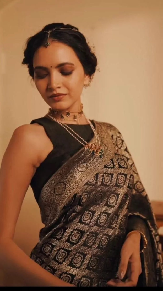 Soft Lichi Silk With Jacquard Work Fancy Saree With Blouse