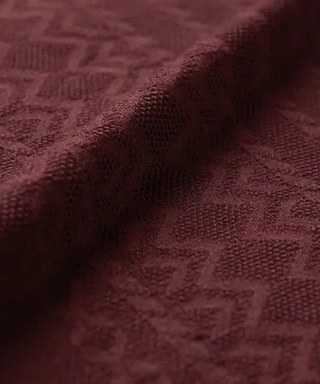 Textured Jacquard Burgundy Oversized T-Shirts