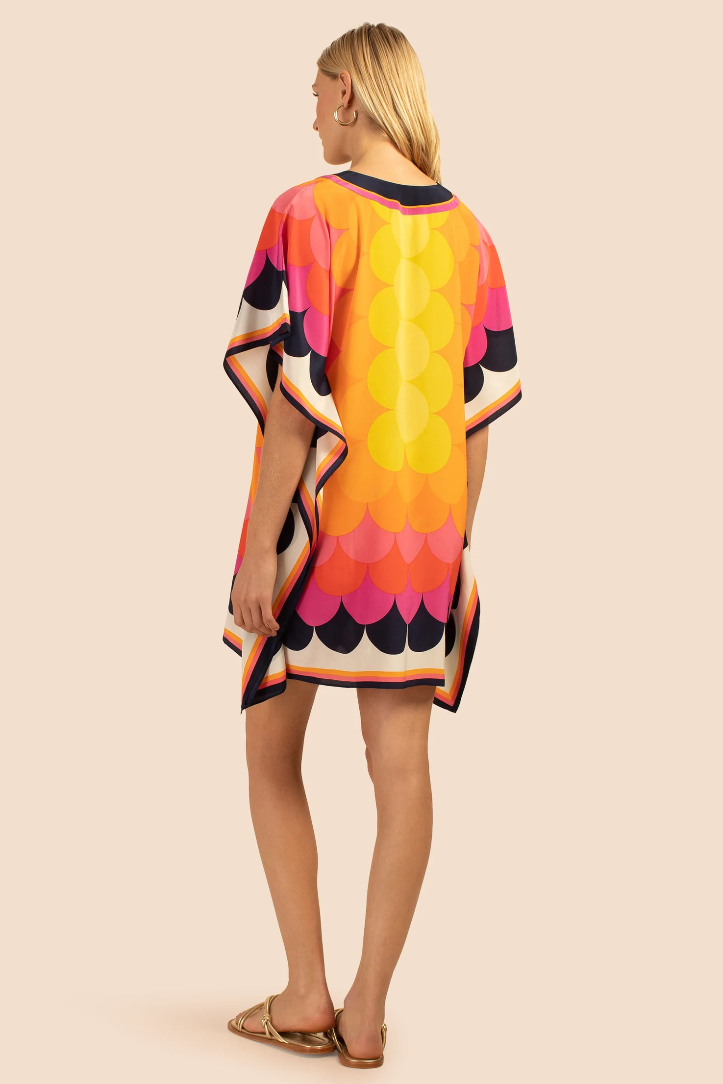 Designer Silk Crepe Kaftan with Flowing Caftan For Women's