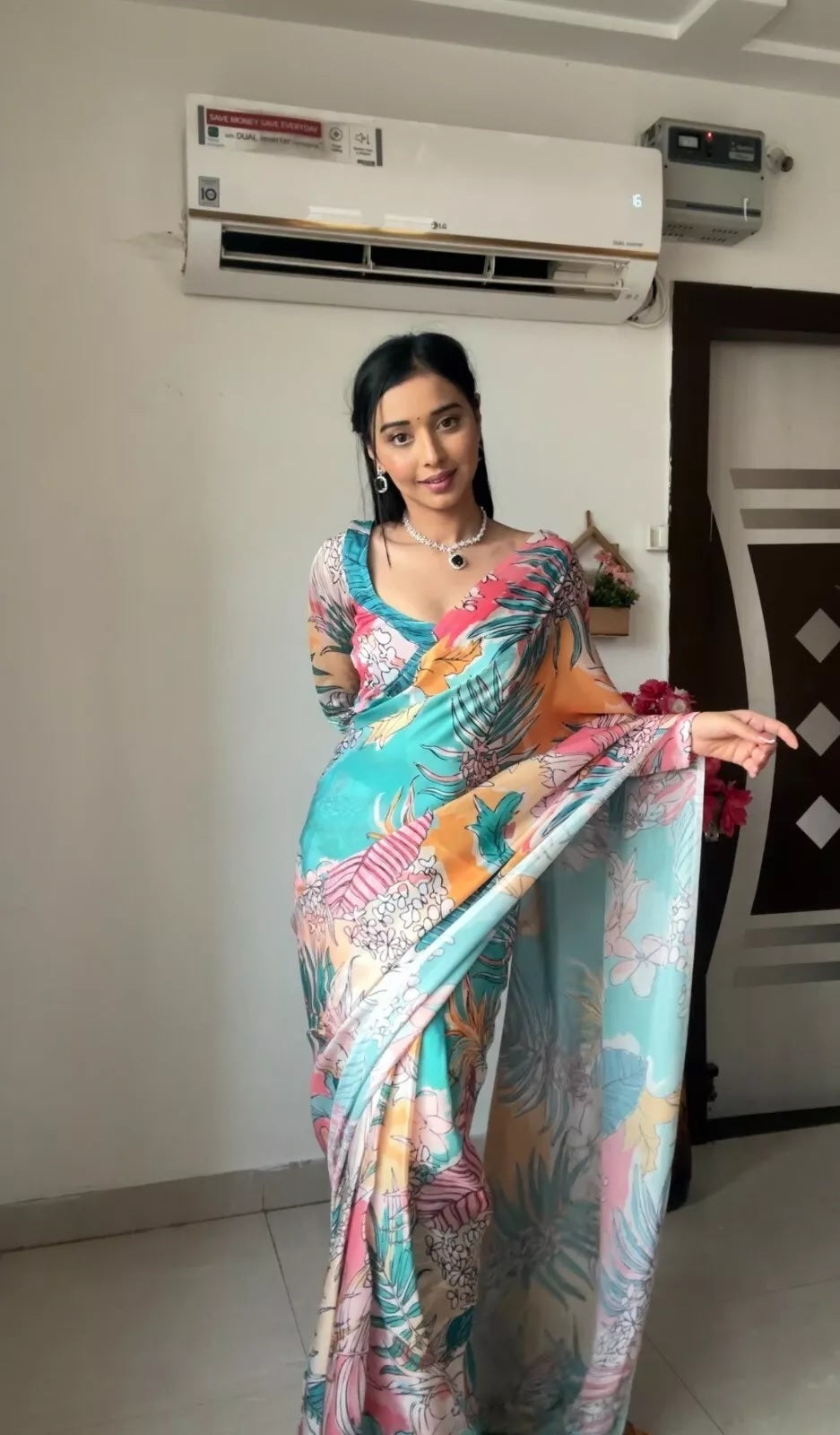Pure Soft Georgette Digital Print Ready To Wear Sari