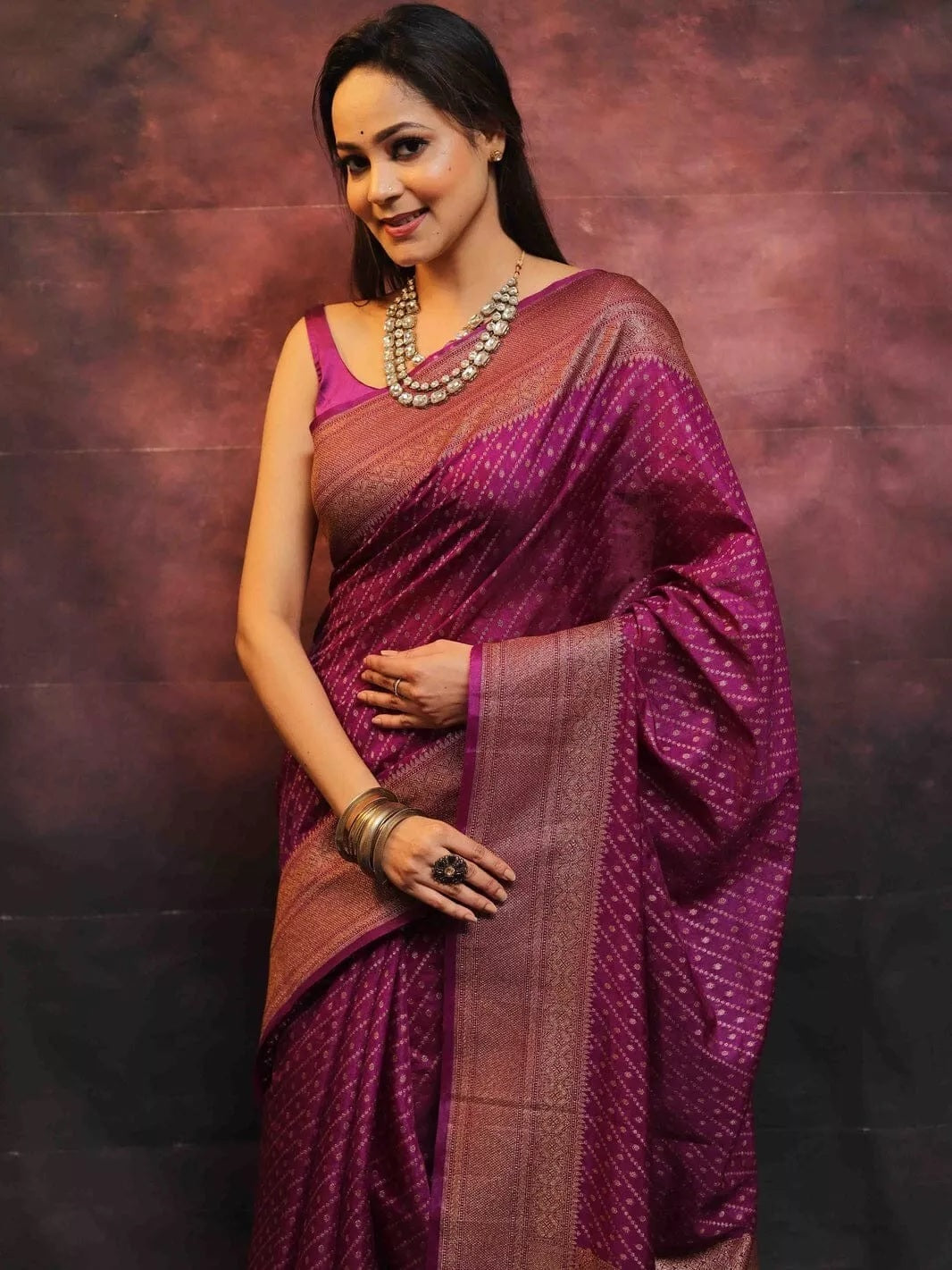 Bollywood Ethnic Banarasi Soft Silk Saree & Blouse